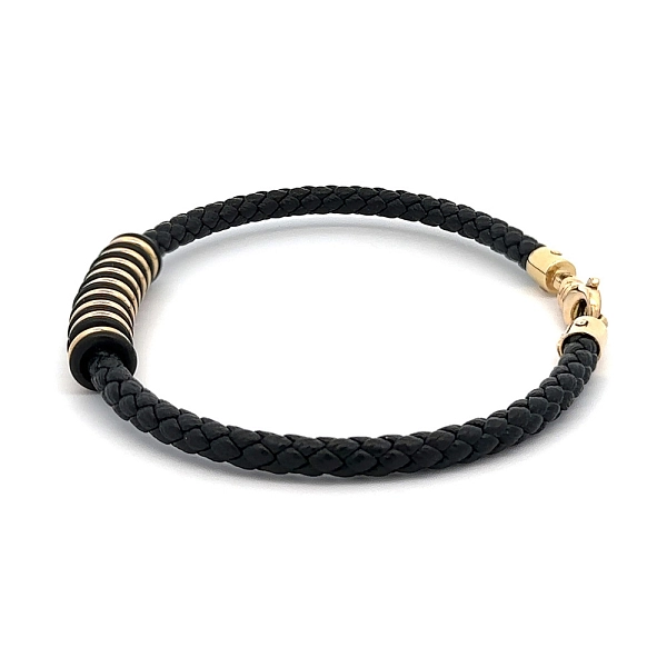 Gold Herren Lederarmband