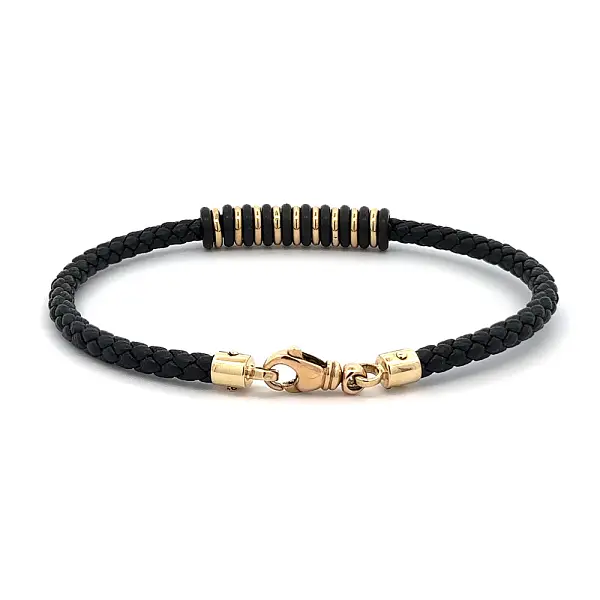 Gold Herren Lederarmband