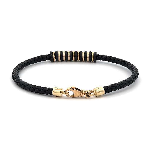 Gold Herren Lederarmband
