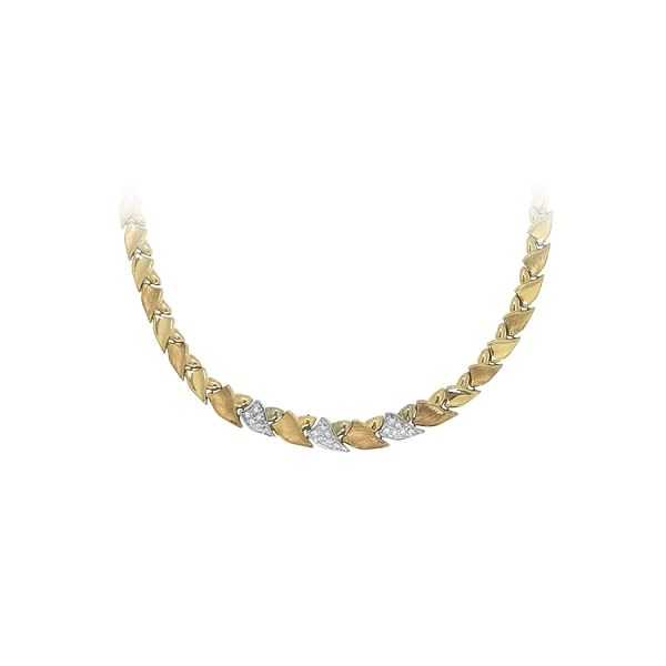 Gold Damenhalskette mit Zirkonen