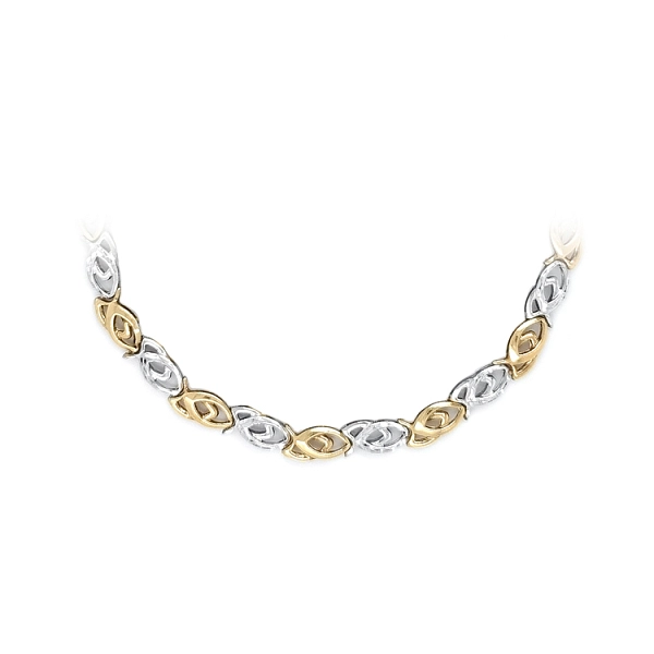 Gold Damenhalskette aus kombiniertem Gold