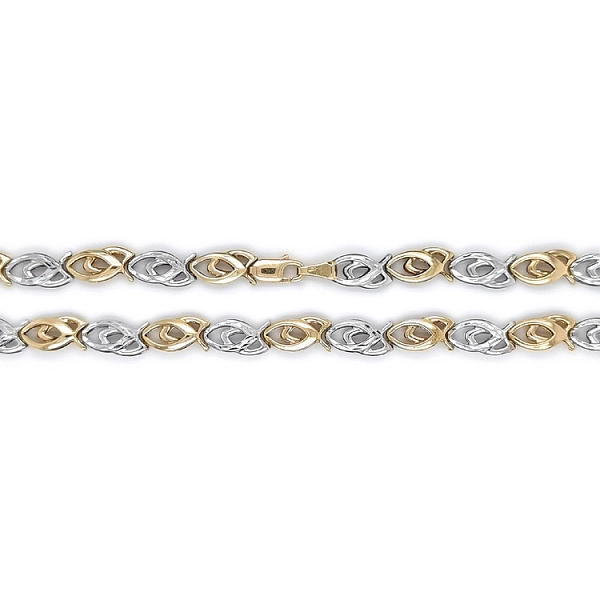Gold Damenhalskette aus kombiniertem Gold
