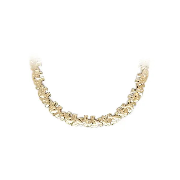 Goldene Halskette mit Elefanten