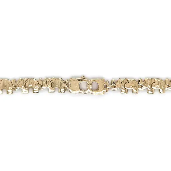 Goldene Halskette mit Elefanten