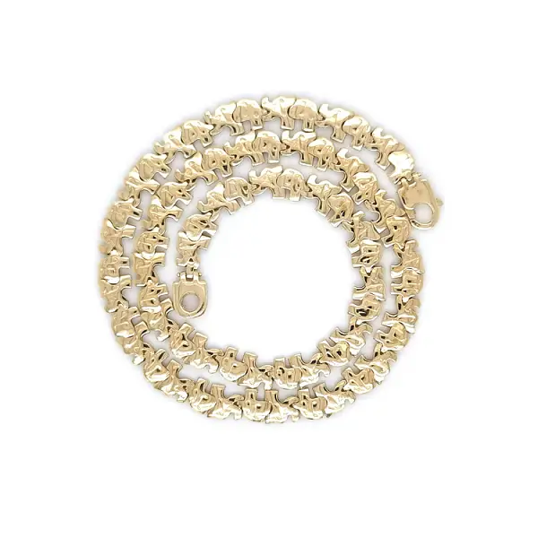 Goldene Halskette mit Elefanten