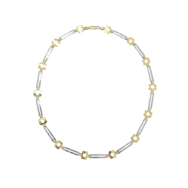 Gold Damenhalskette aus kombiniertem Gold