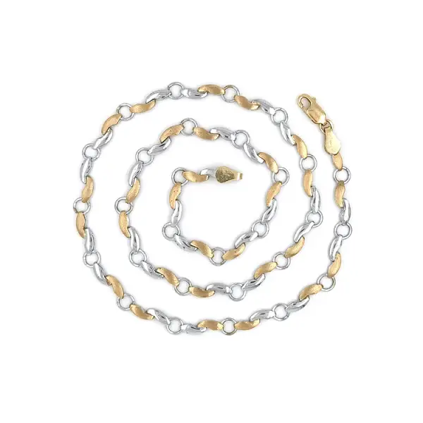 Gold Damenhalskette aus kombiniertem Gold
