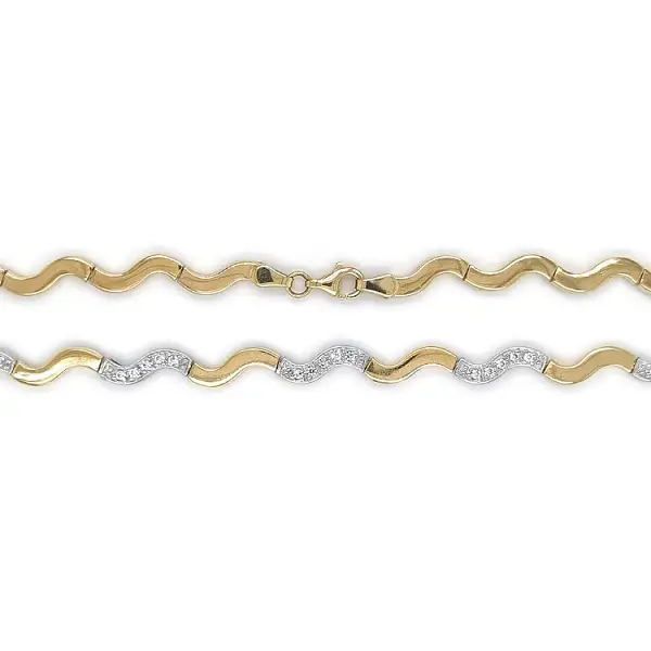 Gold Damenhalskette aus kombiniertem Gold