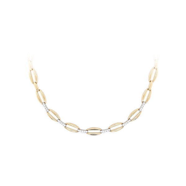 Gold Damenhalskette mit Zirkonen