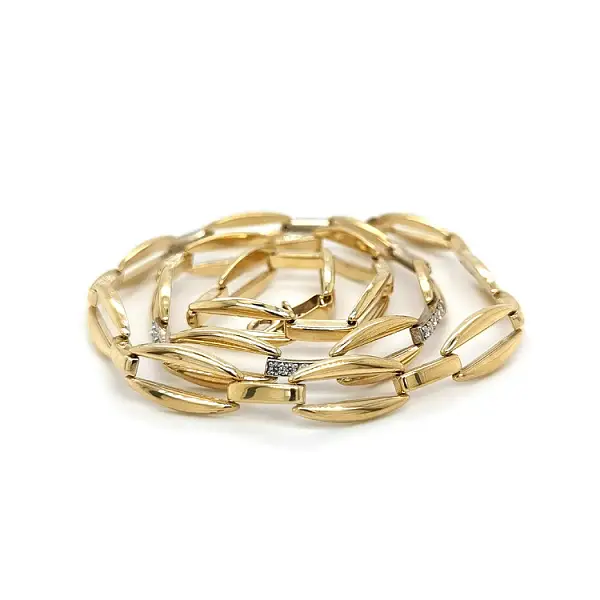 Gold Damenhalskette mit Zirkonen