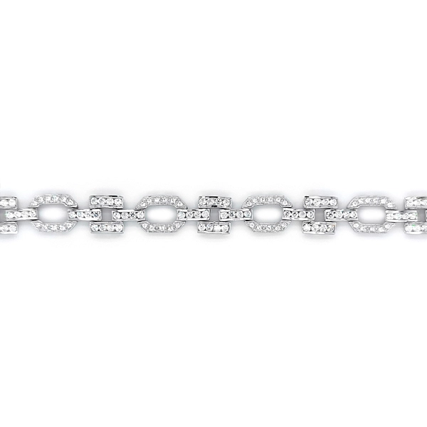 Damen-Halskette aus Weißgold mit Zirkonen