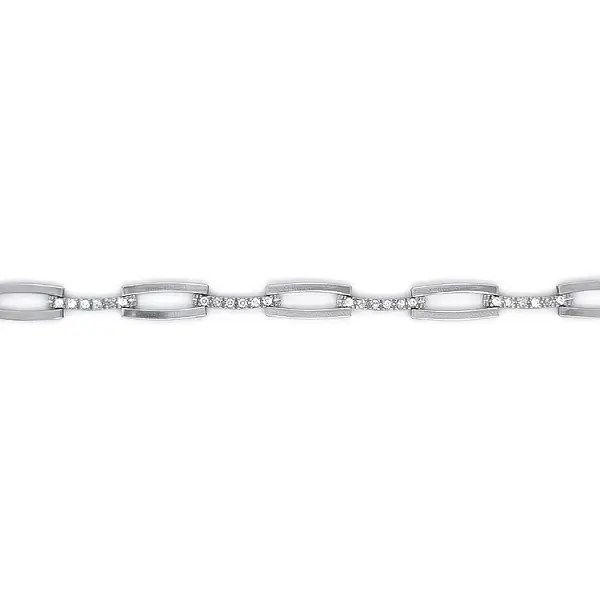 Damen-Halskette aus Weißgold mit Zirkonen