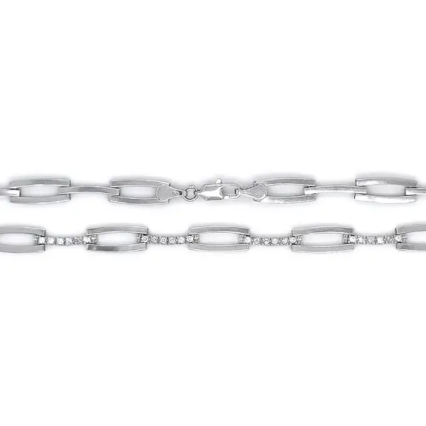 Damen-Halskette aus Weißgold mit Zirkonen