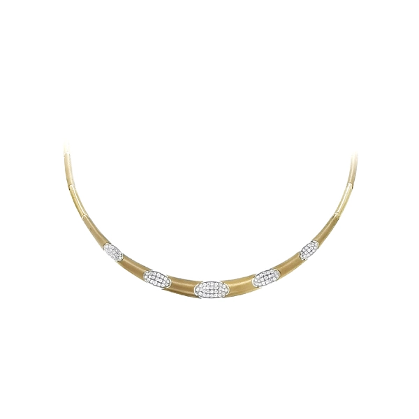 Gold Damenhalskette mit Zirkonen