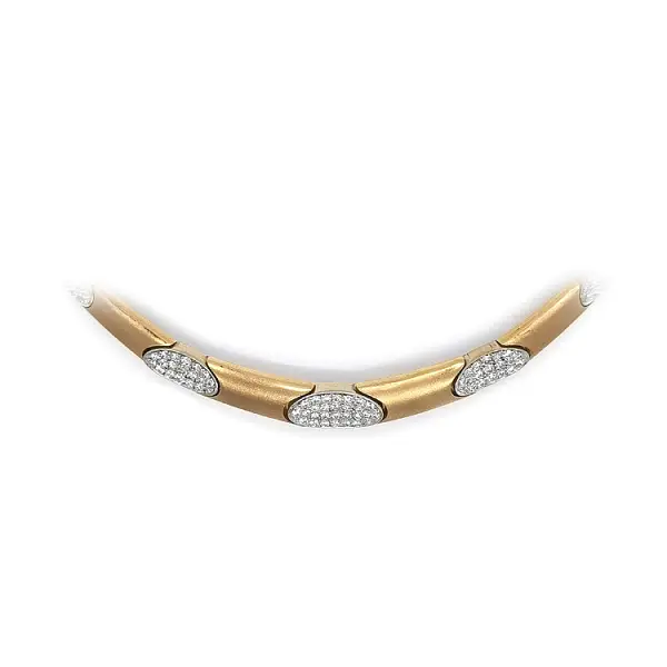 Gold Damenhalskette mit Zirkonen