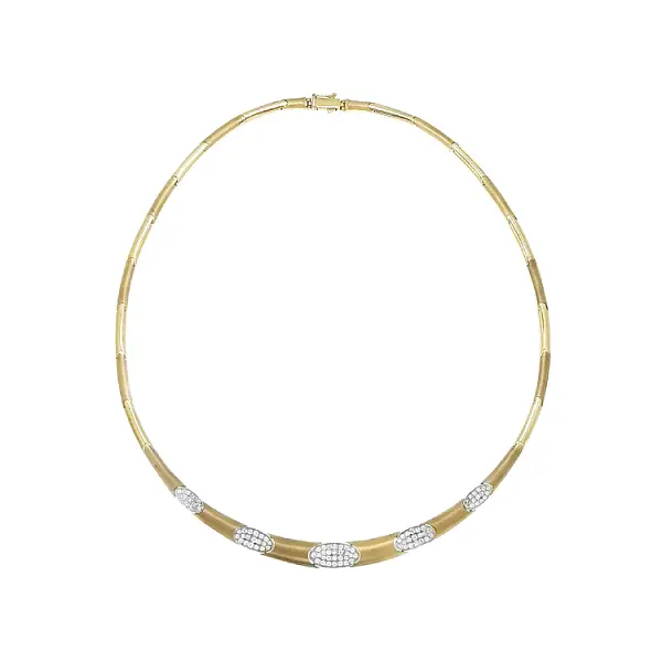 Gold Damenhalskette mit Zirkonen