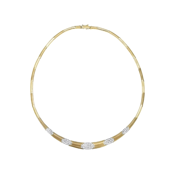 Gold Damenhalskette mit Zirkonen