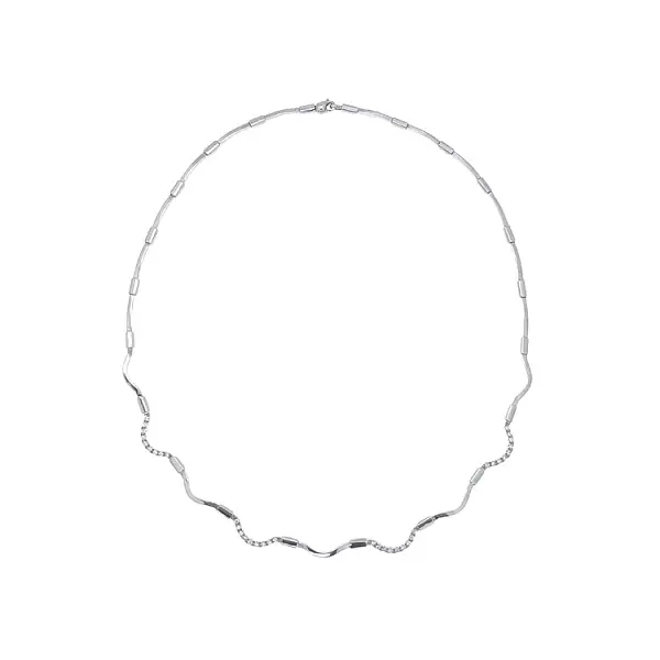Damen-Halskette aus Weißgold mit Zirkonen