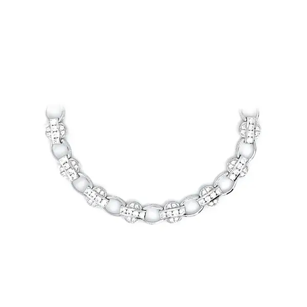 Damen-Halskette aus Weißgold mit Zirkonen