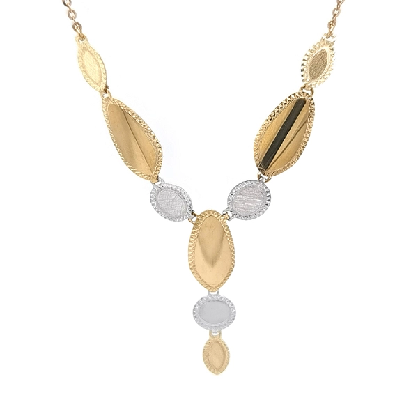 Gold Damenhalskette aus kombiniertem Gold