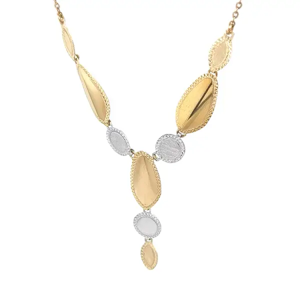 Gold Damenhalskette aus kombiniertem Gold