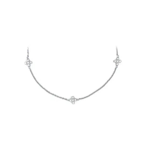 Damen Weißgold Kreuze Halskette