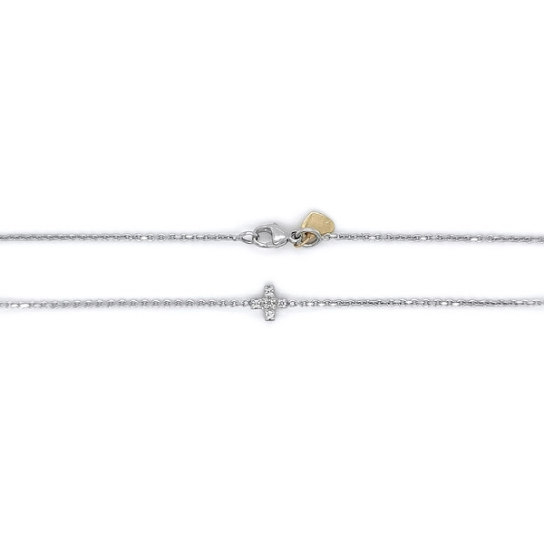 Damen Weißgold Kreuze Halskette