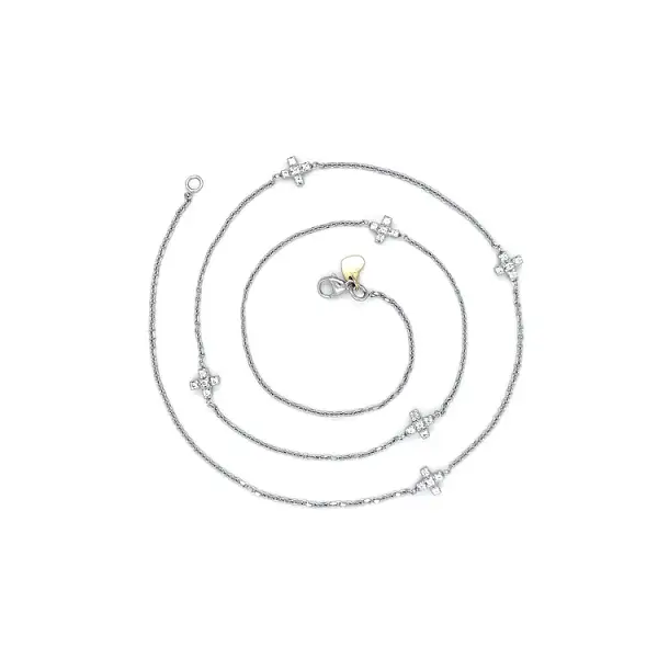 Damen Weißgold Kreuze Halskette