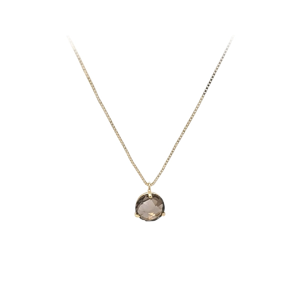 Gold Damenhalskette mit Quarz