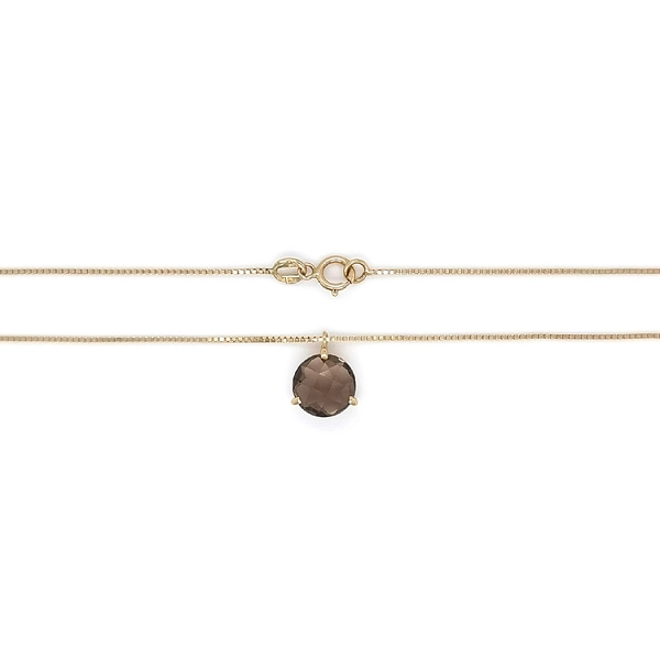 Gold Damenhalskette mit Quarz