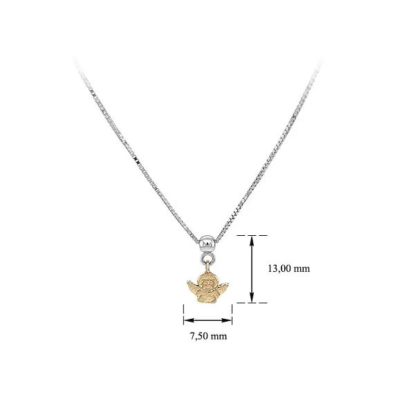 Halskette Engel aus kombiniertem Gold