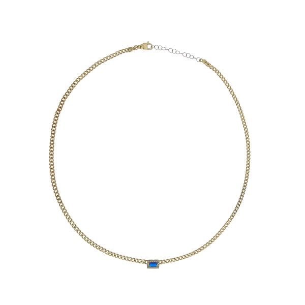 Goldene Halskette mit blauem Stein