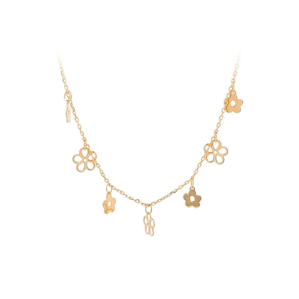 Gold Damen Halskette Blumen