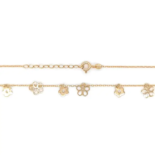 Gold Damen Halskette Blumen