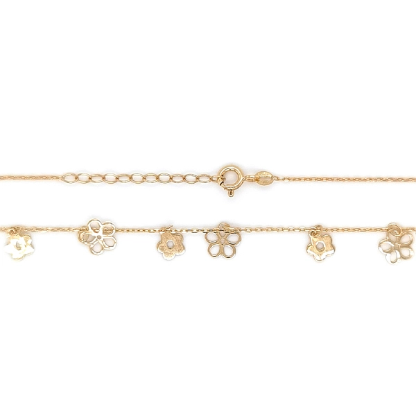 Gold Damen Halskette Blumen