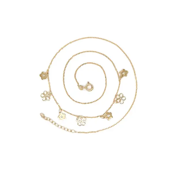 Gold Damen Halskette Blumen