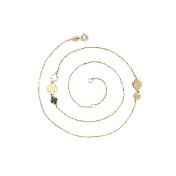 Gold Damen Halskette Blumen