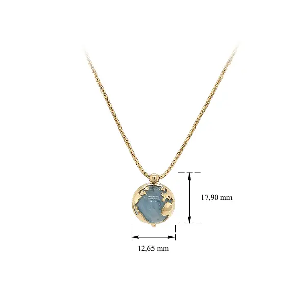 Goldene Halskette mit blauem Stein