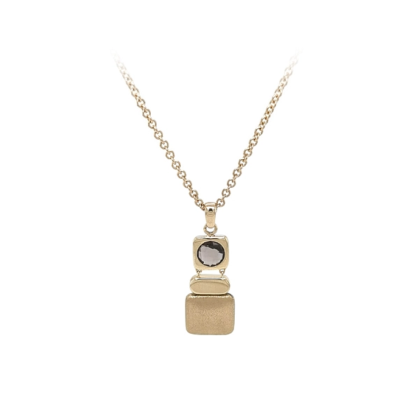 Goldene Halskette mit braunem Stein