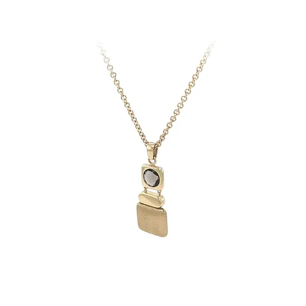 Goldene Halskette mit braunem Stein