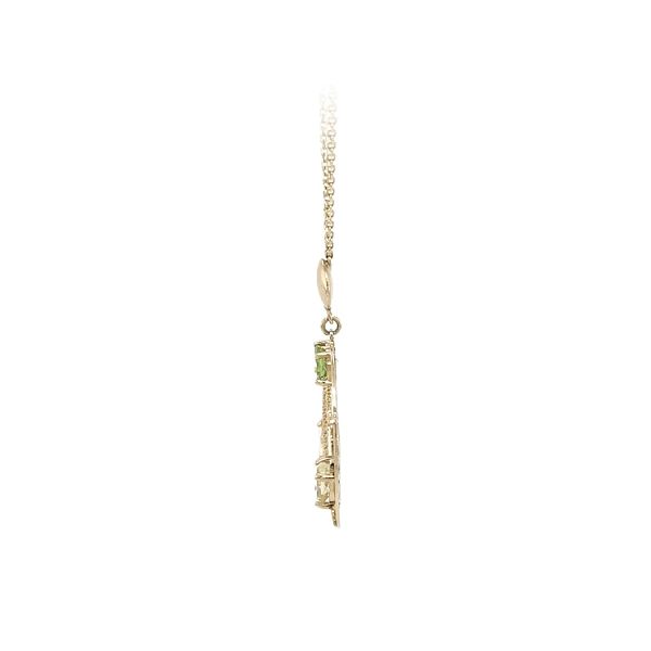 Gold-Halskette mit farbigen Steinen