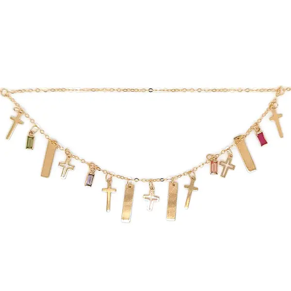 Gold Damen Kreuze Halskette