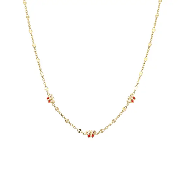 Goldene Baby-Halskette mit Schmetterlingen