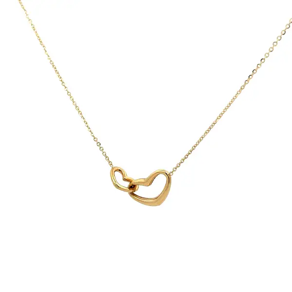 Gold Halskette Linked Hearts