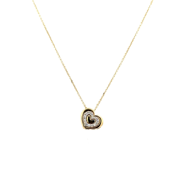 Goldherz-Halskette mit Zirkonias