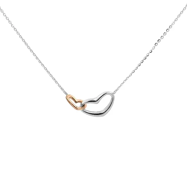 Gold Halskette Linked Hearts