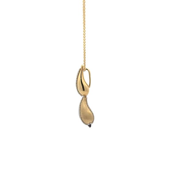 Goldene Halskette mit lila Stein