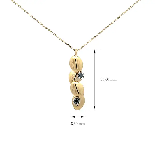 Goldene Halskette mit schwarzen Steinen