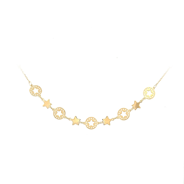 Gold Damenhalskette Sterne