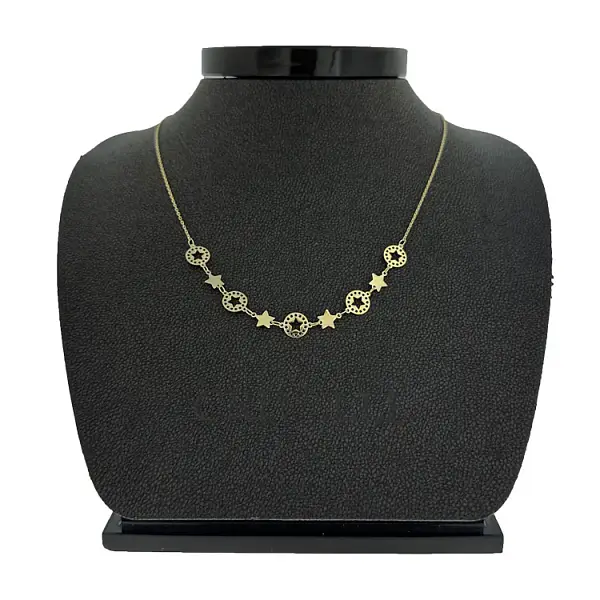 Gold Damenhalskette Sterne